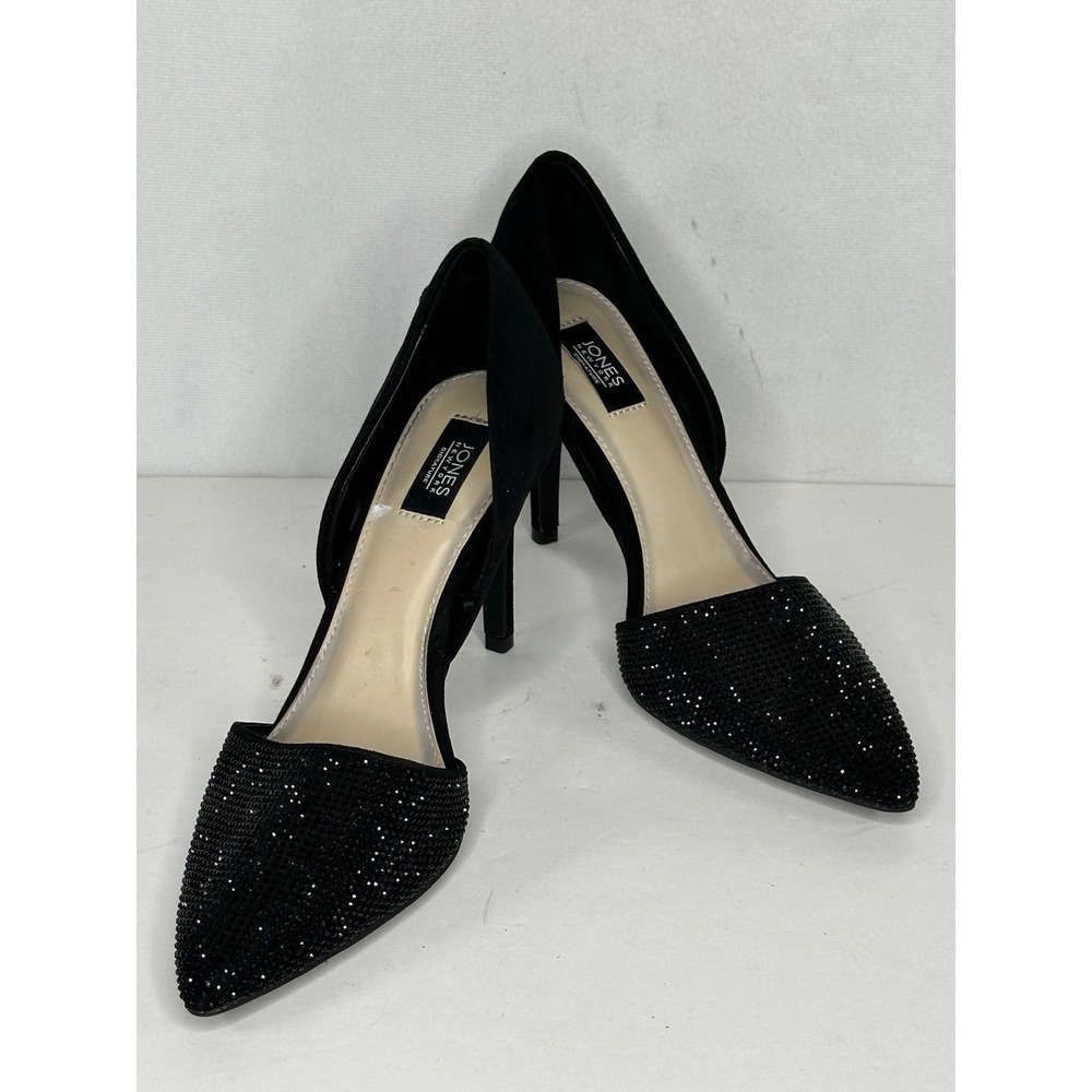 Jones New York Signature Catie Black Rhinestone d'Orsay Pumps Heels Goth 8.5M